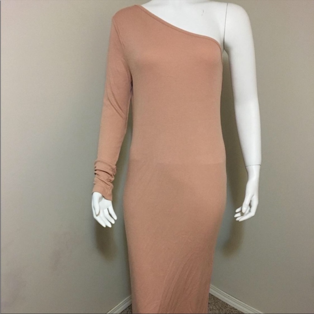 Asos asymmetrical shoulder bodycon dress